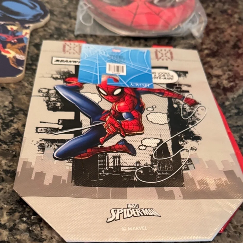 Spider-Man Marvel kids interactive game watch & decor and Party Supplies Set NWT